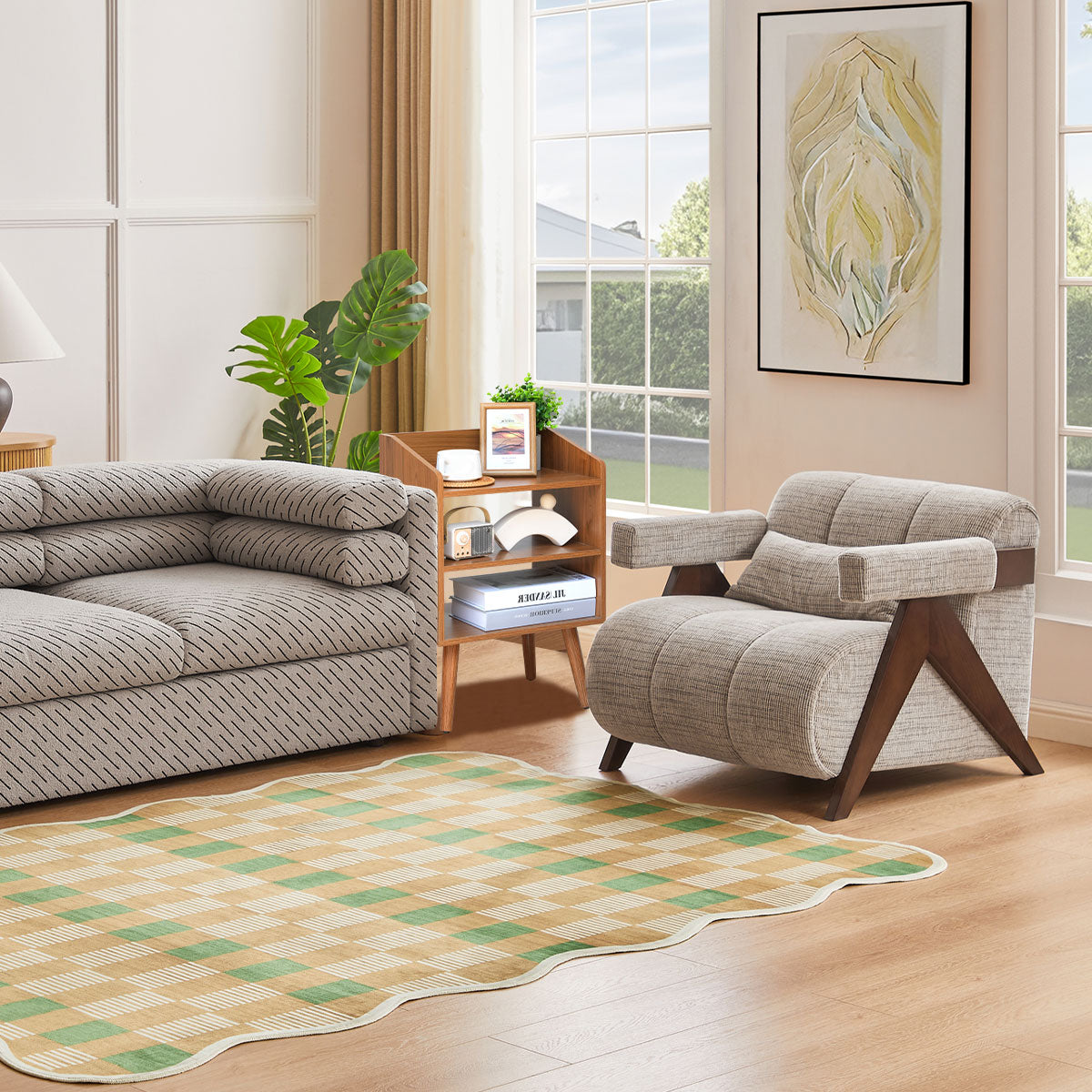 Modern Wooden Nightstand with Open Shelves – Bedside Table for Bedroom, Living Room & Small Spaces